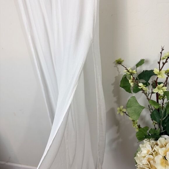 Shade & Shore White Smocked Waist Side Slit Cover-Up Pants | Large | Swim - Picture 7 of 10